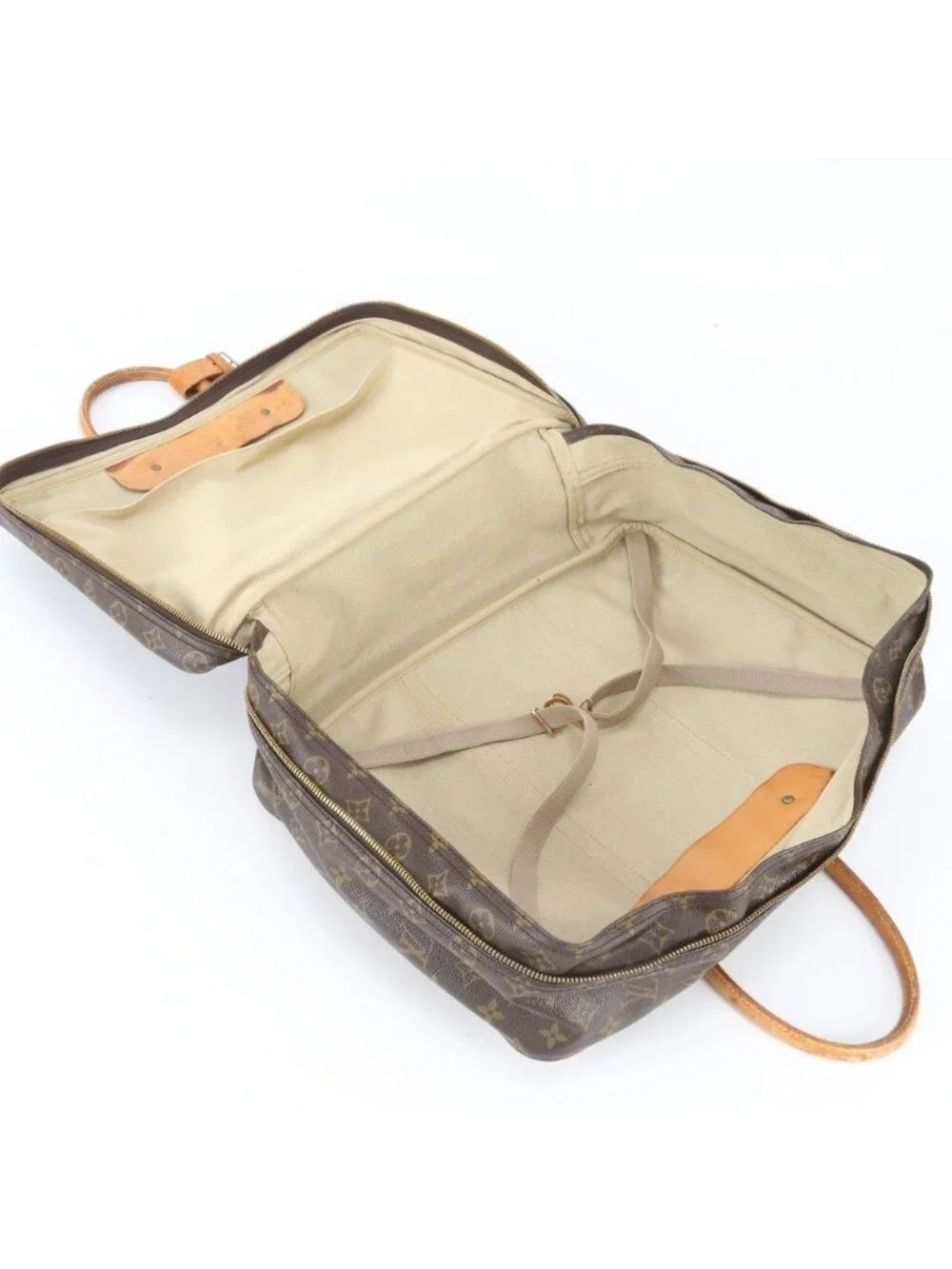Louis Vuitton Monogram Sirius 45 Leather Boston Bag Tote Travel